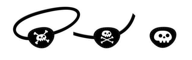 icono de parche en el ojo pirata signo ilustración de vector de diseño de estilo plano aislado sobre fondo blanco.