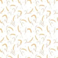 Seamless pattern with whole grain seeds organic, natural ears isolated on white background. vector