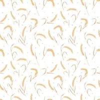 Seamless pattern with whole grain seeds organic, natural ears isolated on white background. vector