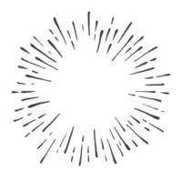 Hand drawn sunburst explosion vector illustration isolated on white background.