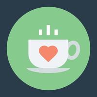 Teacup with heart vector