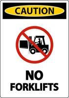 Caution No Forklifts Sign On White Background vector