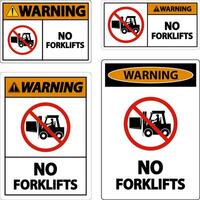 Warning No Forklifts Sign On White Background vector