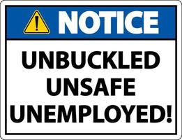 aviso desabrochado inseguro desempleado firmar sobre fondo blanco vector