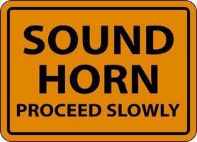 Sound Horn Proceed Slowly Sign On White Background vector