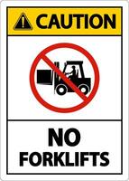 Caution No Forklifts Sign On White Background vector