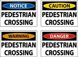 Pedestrian Crossing Sign On White Background vector
