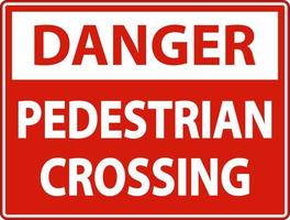 Danger Pedestrian Crossing Sign On White Background vector