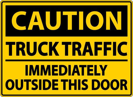 Caution Immediately Outside This Door Sign On White Background