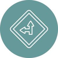 Side Road Left Icon Style vector