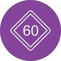 60 Speed Limit Icon Style vector