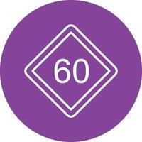 estilo de icono de límite de velocidad 60 vector