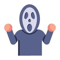 descargue este icono de fantasma asesino aterrador en estilo plano vector