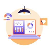 Flat illustration of online analysis is up for premium use vector