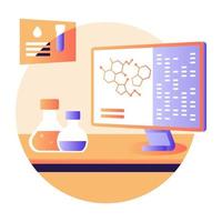 Flat illustration of online analysis is up for premium use vector