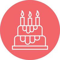 estilo de icono de pastel de cumpleaños vector