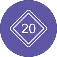 20 Speed Limit Icon Style vector