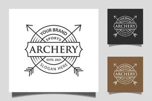 archery Crossed Arrows with typography Vintage badge Rustic Hipster Stamp logo design vector