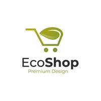 eco shop basket icon or nature store logo design simple line art vector