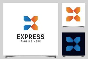 letter x Delivery logistic logo with arrow for express concept logo template vector