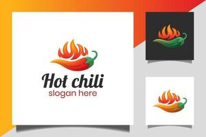 hot chili with burn fire restaurant logo. spicy mexican style food. for spicy food business logo design