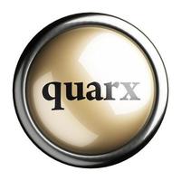 quarx word on isolated button photo
