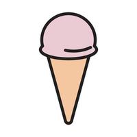 icono de fresa de cono de hielo para sitio web, promoción, redes sociales vector
