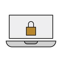 Security computer icon for website, promotion, social media vector