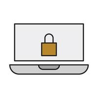 icono de computadora de seguridad para sitio web, promoción, redes sociales vector