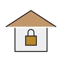 house and lock icon for website, promotion, social media vector