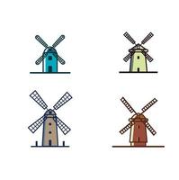 windmill, an illustration of mascot vector