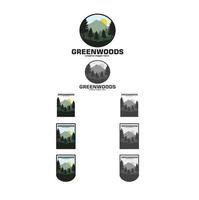 green woods logo set vector