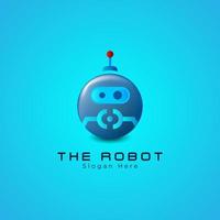 Ilustración de logotipo de icono de robot 3d vector