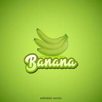 realistic banana icon in 3d style vector