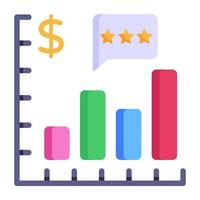 Person monitoring chart, flat icon of statistician vector