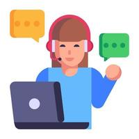 Modern flat style icon of customer support vector