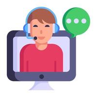Modern flat style icon of customer support vector