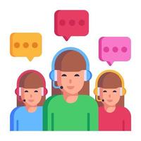Modern flat style icon of customer support vector