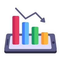 Person monitoring chart, flat icon of statistician vector