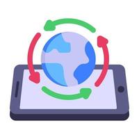 globalización, icono plano con facilidad editable vector