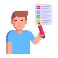 Flat icon of employee is up for premium use vector