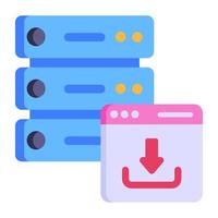 Flat icon of database setting is up for premium use vector