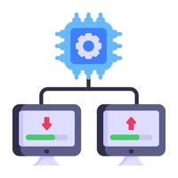 Flat icon of database setting is up for premium use vector