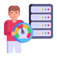 Flat icon of database setting is up for premium use vector