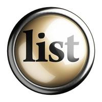 list word on isolated button photo