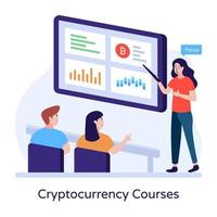 Grab this trendy flat illustration of cryptocurrency courses vector