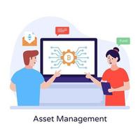 Trendy flat illustration of asset management vector