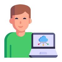 Modern flat icon of cloud network vector