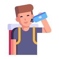 Drinking water flat icon, editable vector