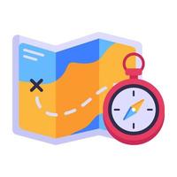 A navigational tool, flat icon of orientation map vector